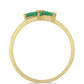 Goldplattierter Silberring mit brasilianischem Smaragd und weißem Zirkon