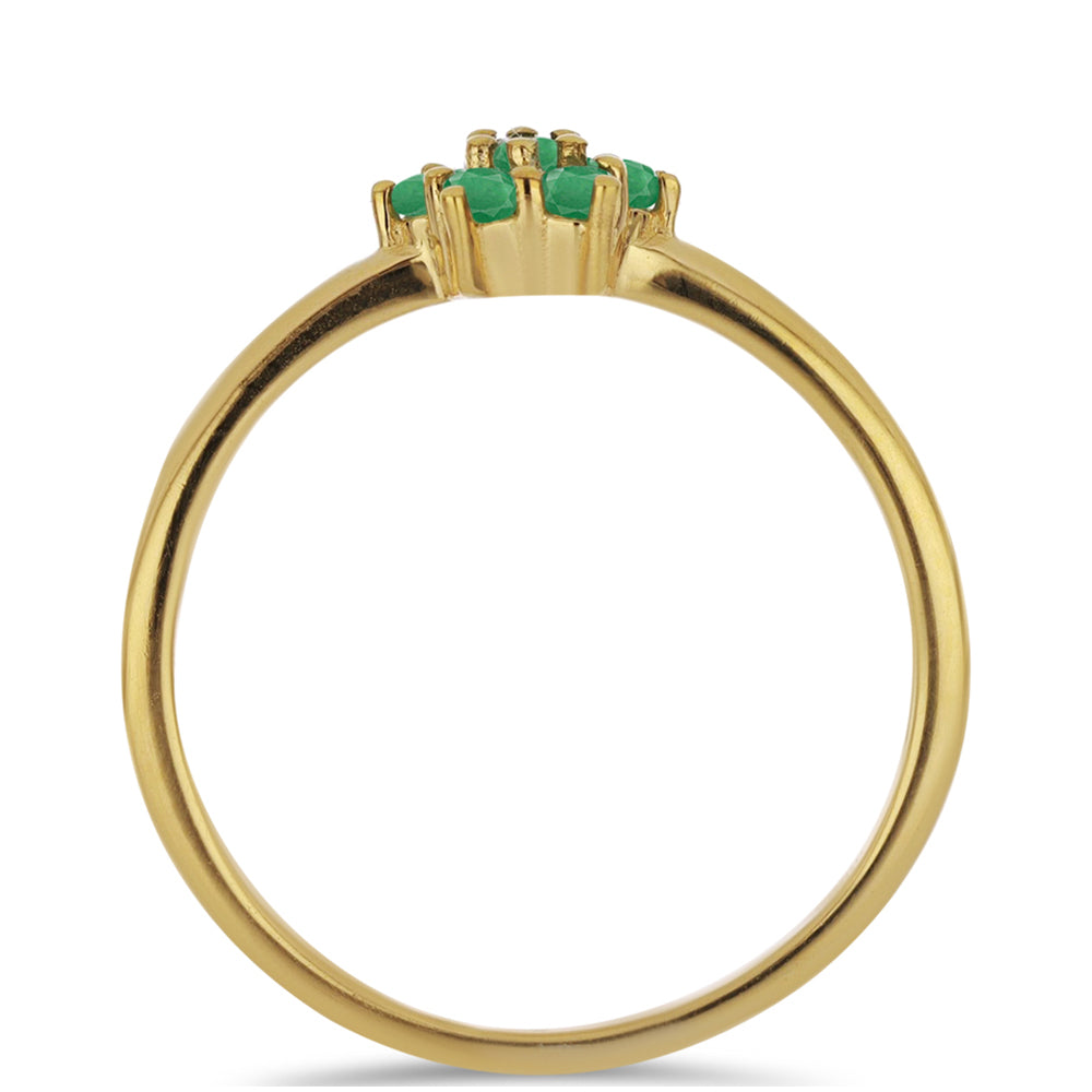 Goldplattierter Silberring mit brasilianischem Smaragd 2 