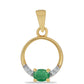 Goldplattierter Silberanhänger mit brasilianischem Smaragd und weißem Zirkon