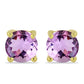 Goldplattierte Silberohrringe mit Rose De France Amethyst