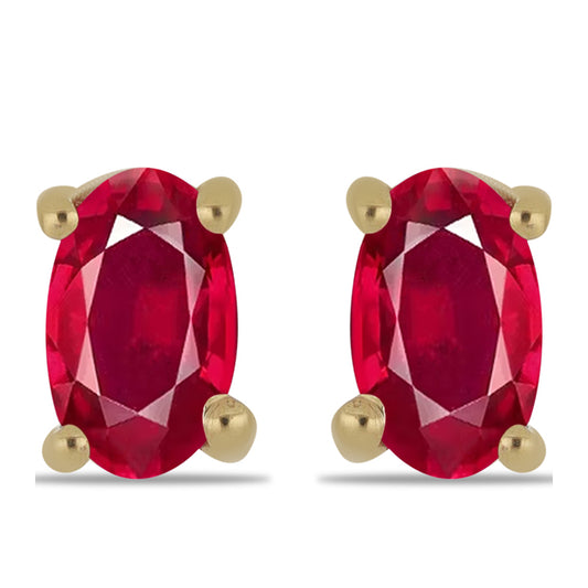Goldplattierte Silberohrringe mit Rubin aus Madagaskar