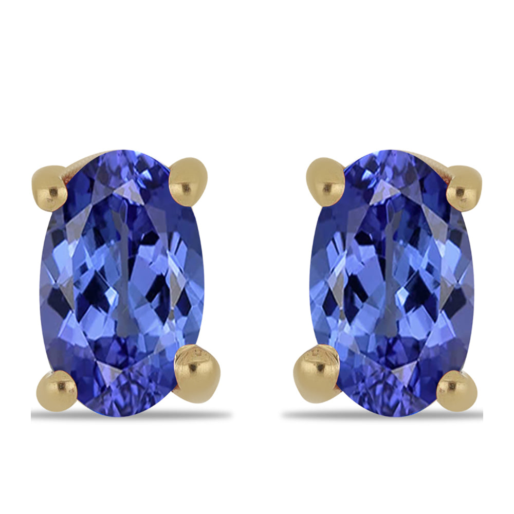 Goldplattierte Silberohrringe mit Tansanit