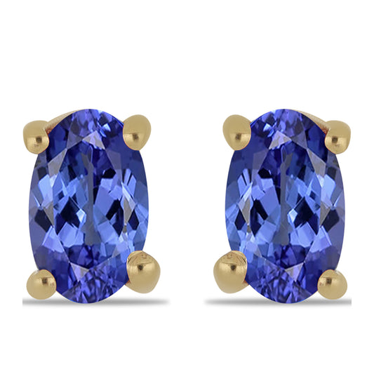 Goldplattierte Silberohrringe mit Tansanit