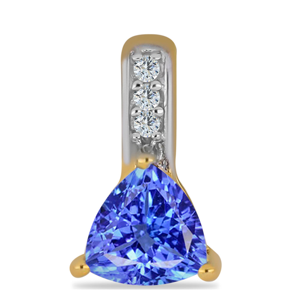Goldplattierter Silberanhänger mit Tansanit und weißem Zirkon 1 