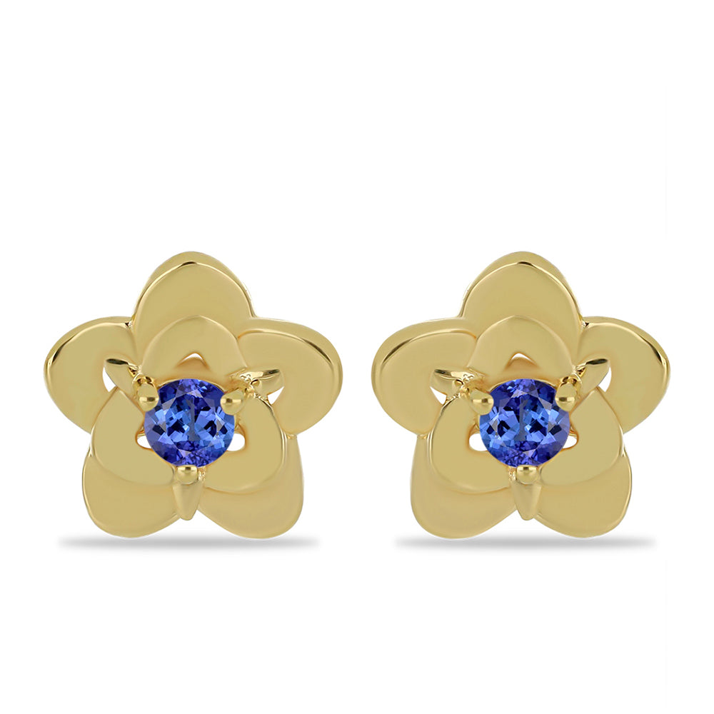 Goldplattierte Silberohrringe mit Tansanit 1 