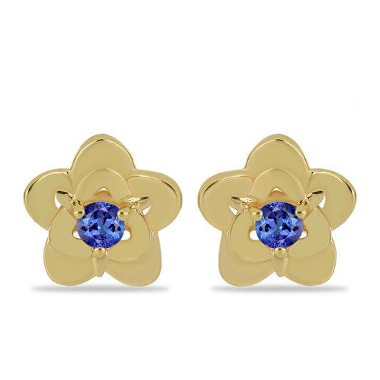 Goldplattierte Silberohrringe mit Tansanit