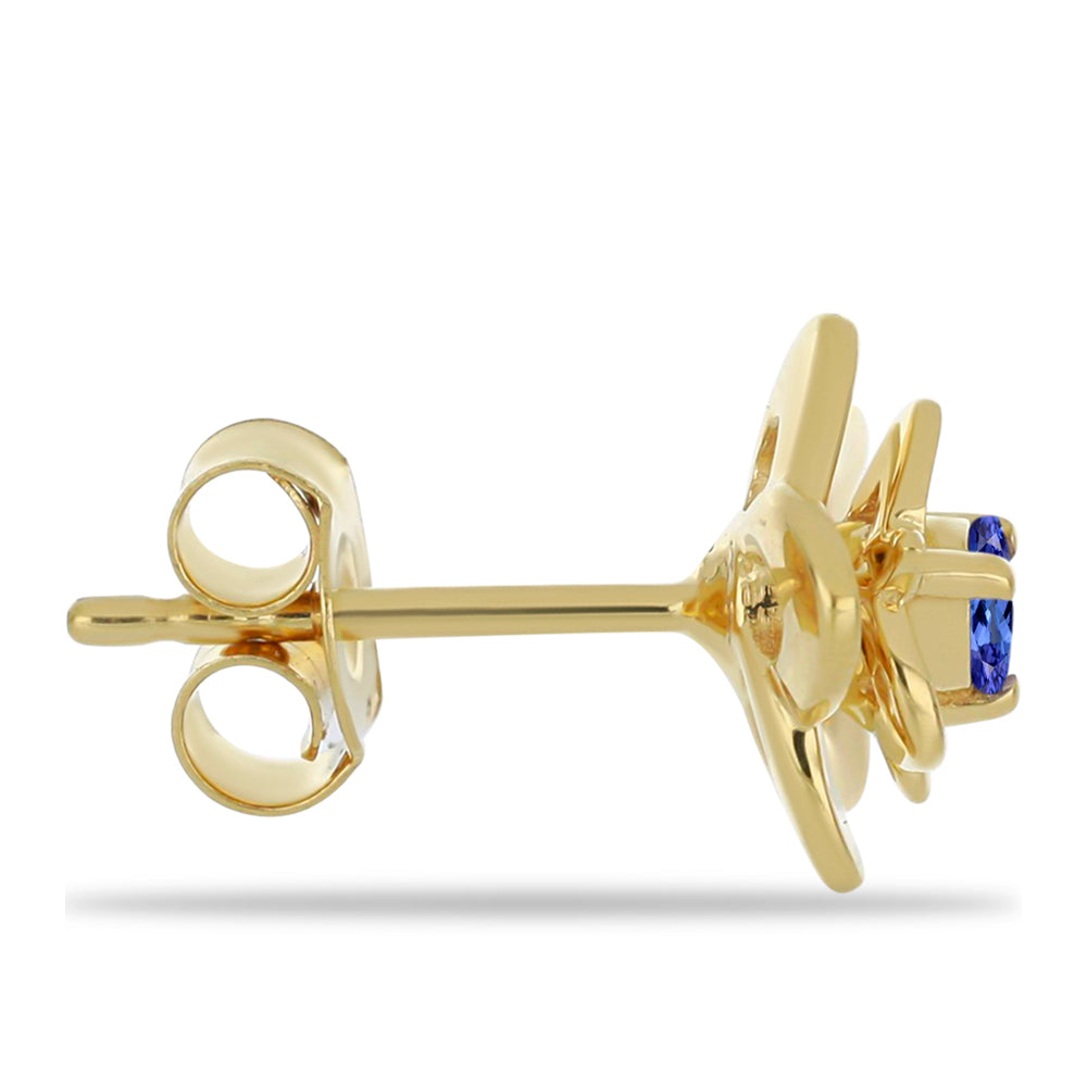 Goldplattierte Silberohrringe mit Tansanit 2 