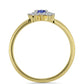 Goldplattierter Silberring mit Tansanit und weißem Zirkon