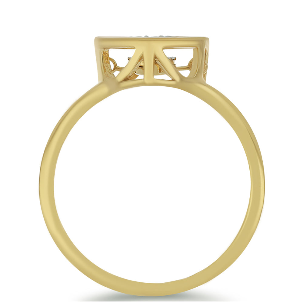 Goldplattierter Silberring mit weißem Diamant und weißem Zirkon 2 