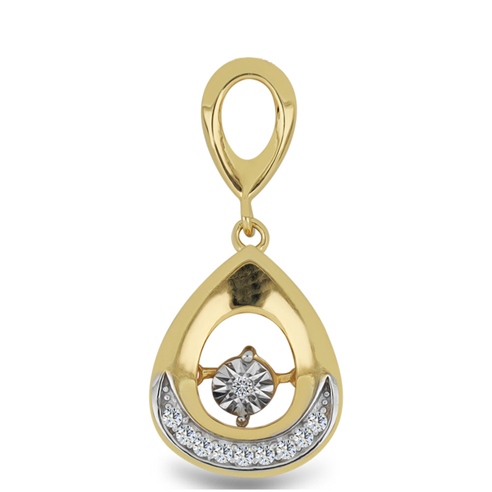 Goldplattierter Silberanhänger mit weißem Diamant und weißem Zirkon 1 