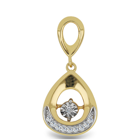 Goldplattierter Silberanhänger mit weißem Diamant und weißem Zirkon