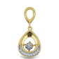 Goldplattierter Silberanhänger mit weißem Diamant und weißem Zirkon