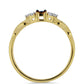 Goldplattierter Silberring mit blauem Diamant und weißem Zirkon