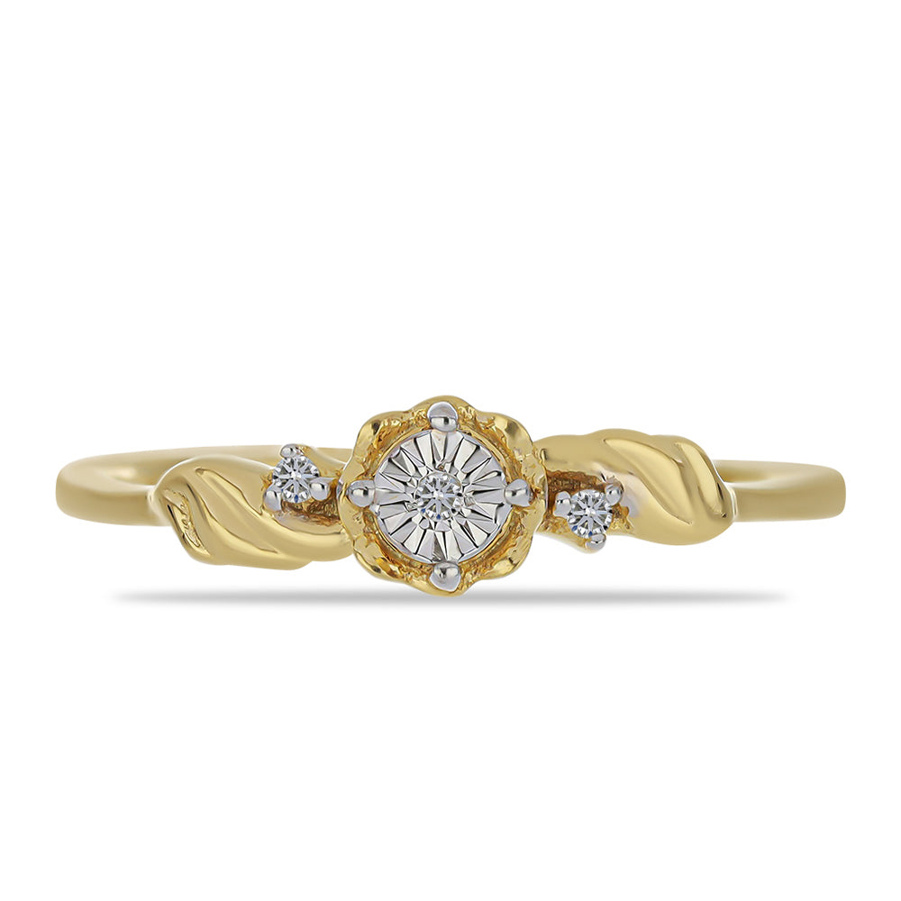 Goldplattierter Silberring mit weißem Diamant und weißem Zirkon 1 