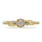 Goldplattierter Silberring mit weißem Diamant und weißem Zirkon