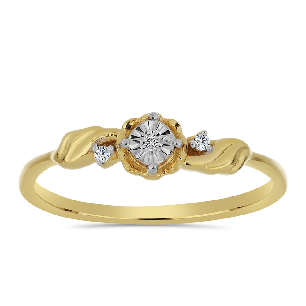 Goldplattierter Silberring mit weißem Diamant und weißem Zirkon 3 