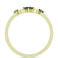 Goldplattierter Silberring mit grünem Diamant