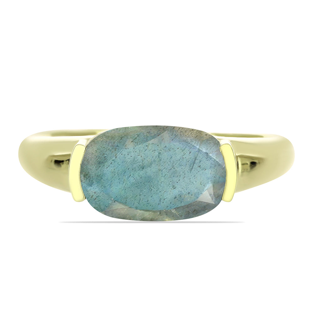 Goldplattierter Silberring mit Labradorit 1 