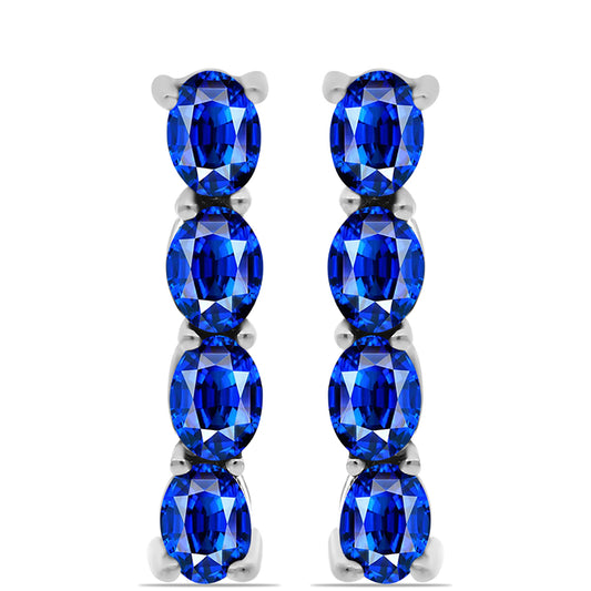 Silberohrringe mit australischem blauem Saphir