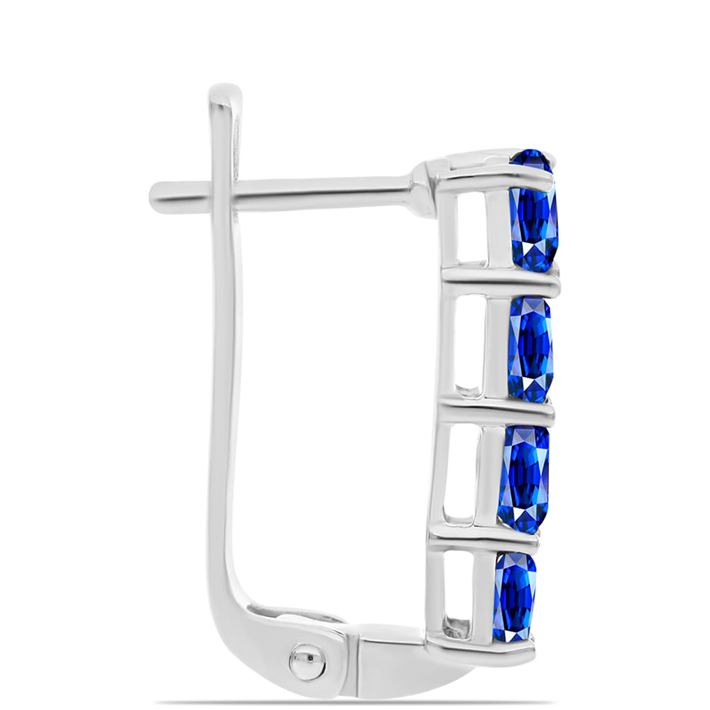 Silberohrringe mit australischem blauem Saphir 2 