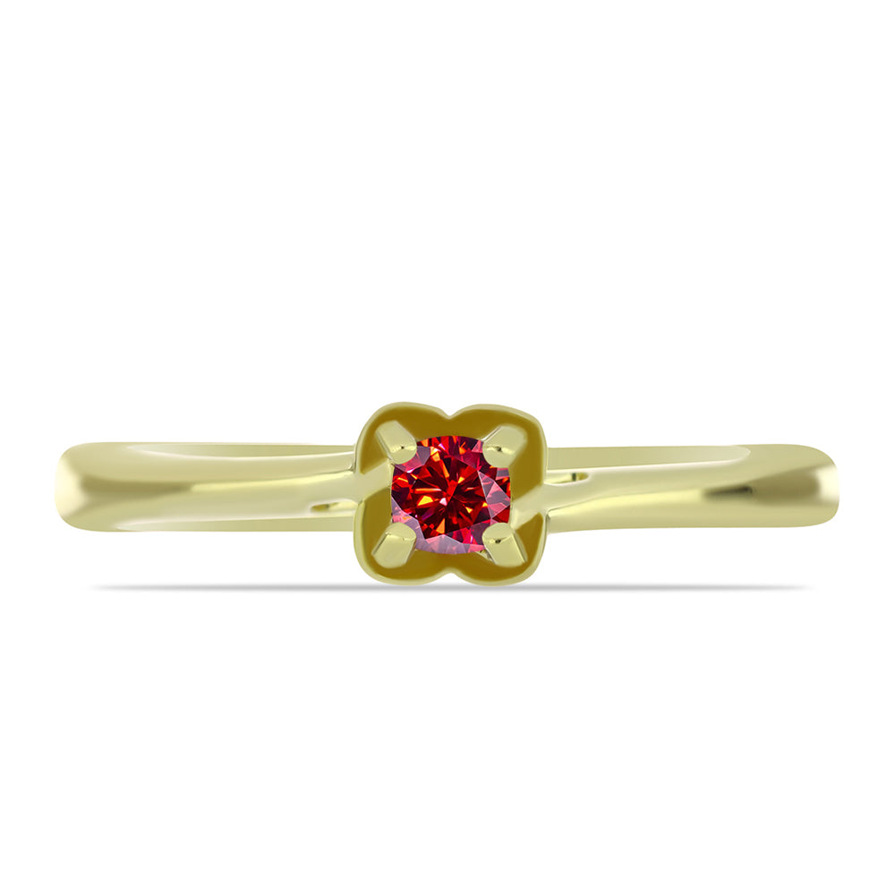 Goldplattierter Silberring mit majestätischem rotem Moissanit 1 