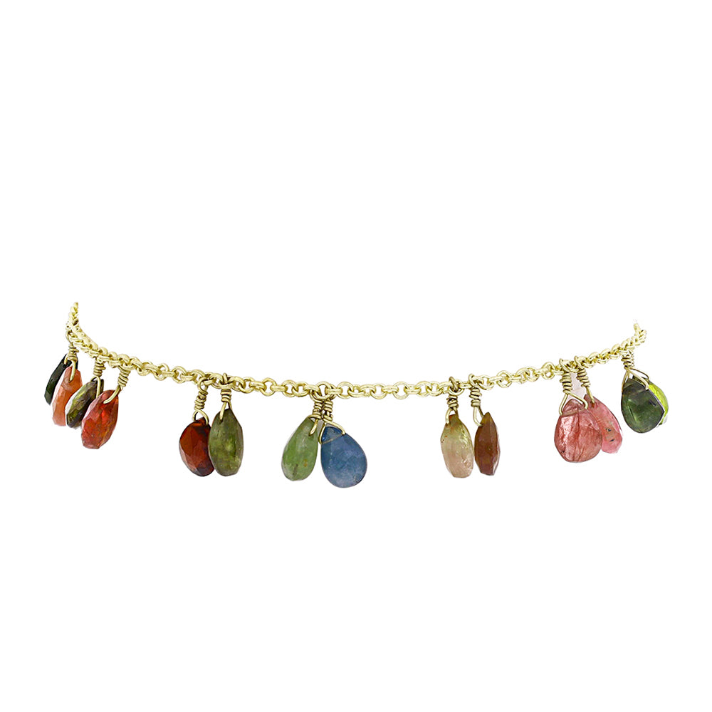 Goldplattiertes Silberarmband mit Chakra Turmalin 2 