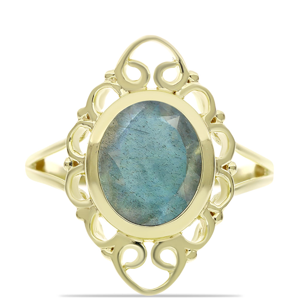 Goldplattierter Silberring mit Labradorit 1 