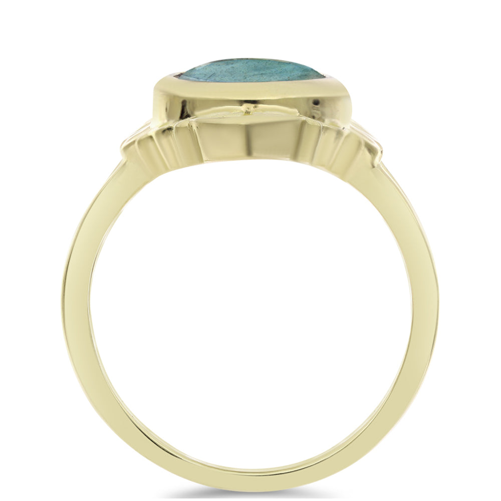 Goldplattierter Silberring mit Labradorit