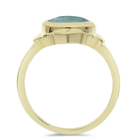 Goldplattierter Silberring mit Labradorit