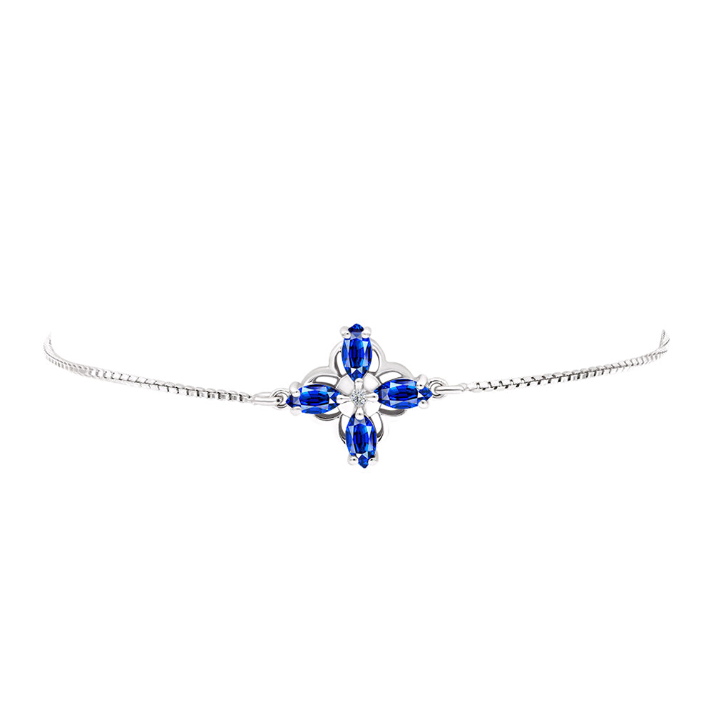 Silberarmband mit australischem blauem Saphir und weißem Topas 2 