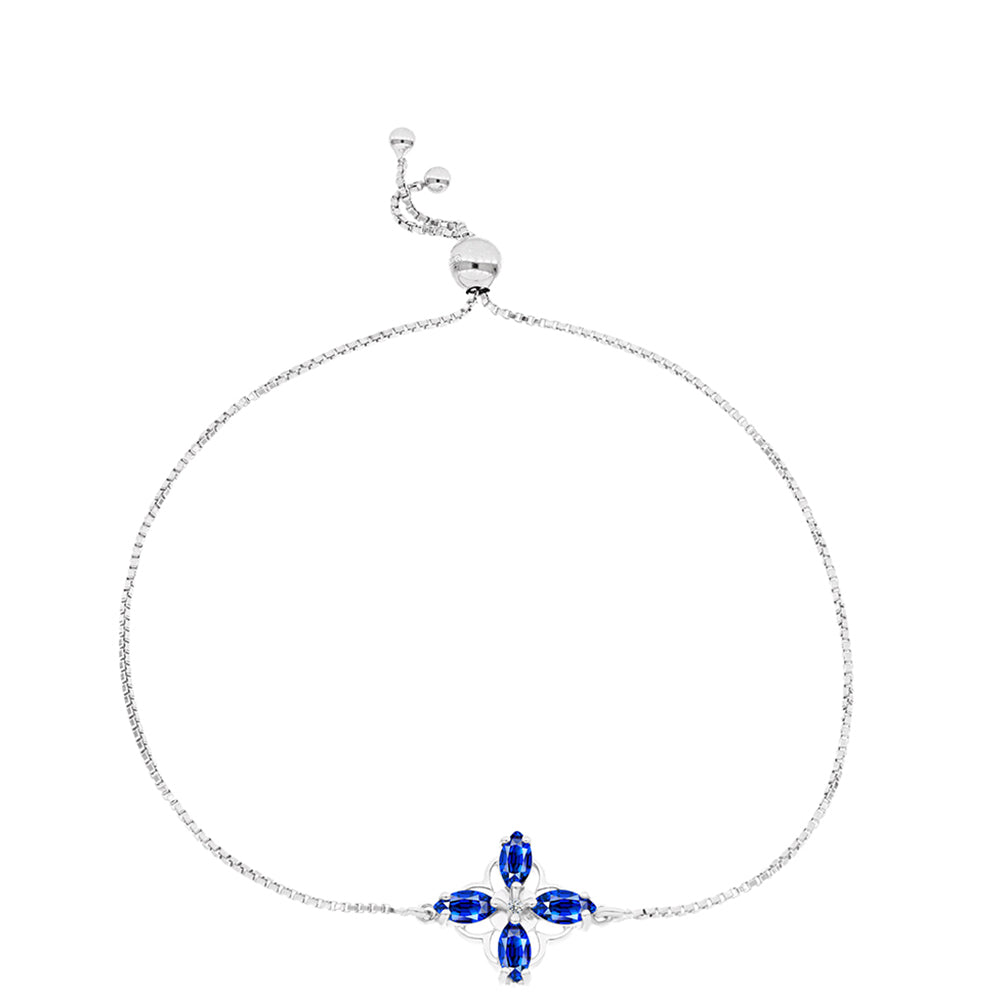 Silberarmband mit australischem blauem Saphir und weißem Topas 1 