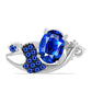 Silberbrosche mit australischem blauem Saphir