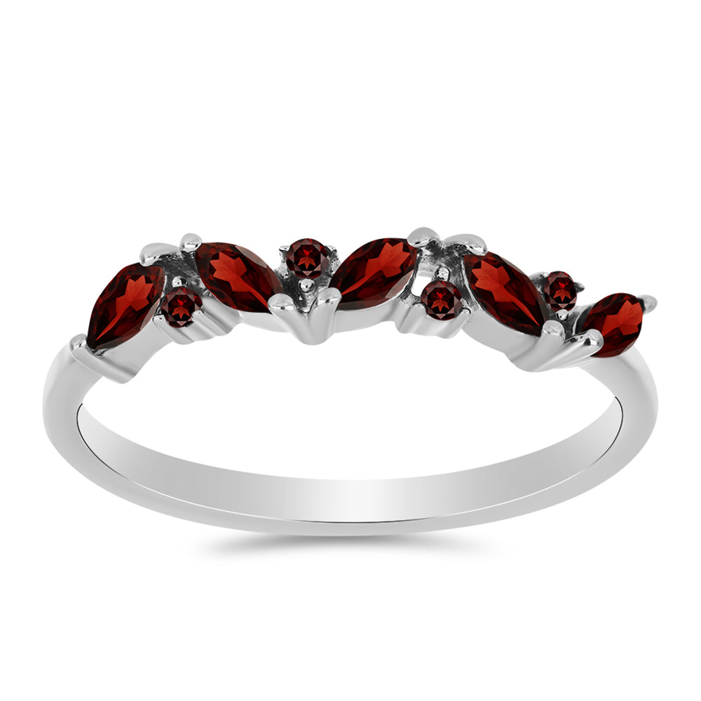 Silberring mit Barton Granat 3 