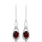 Silberohrringe mit Barton Granat und weißem Topas