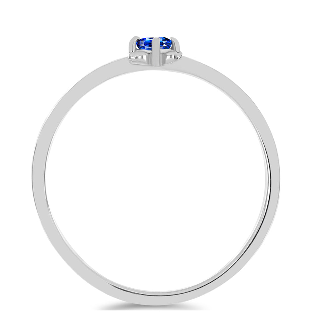 Silberring mit australischem blauem Saphir 3 