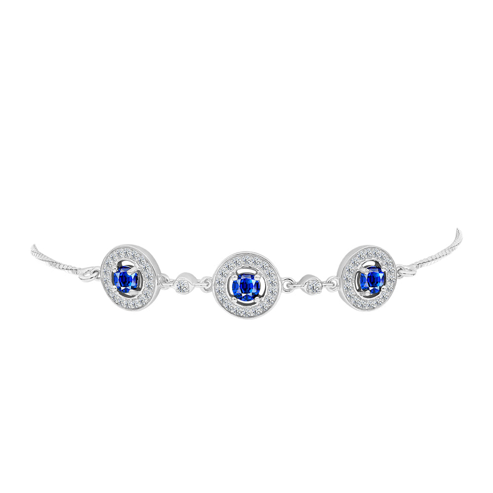 Silberarmband mit australischem blauem Saphir und weißem Topas 2 