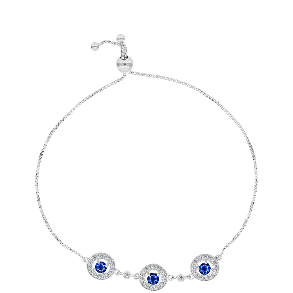 Silberarmband mit australischem blauem Saphir und weißem Topas 1 