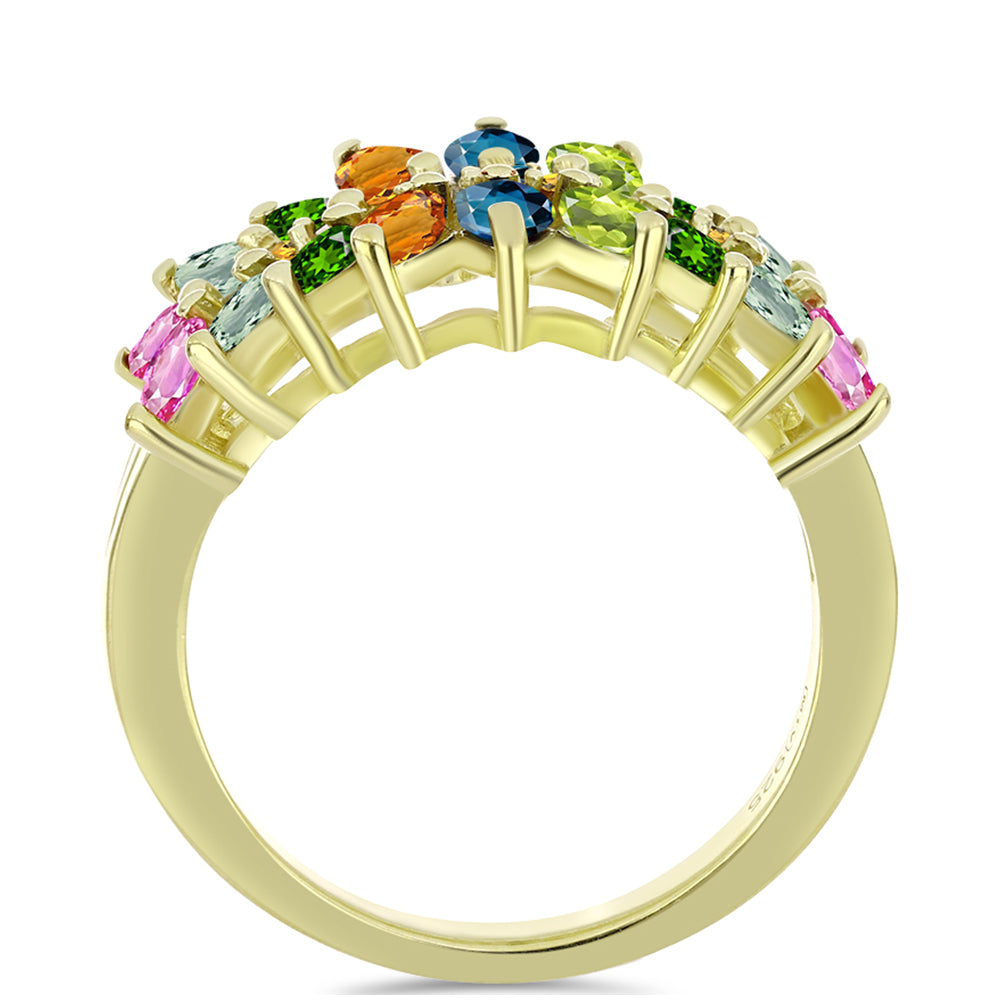 Goldplattierter Silberring mit Chakra Turmalin 2 