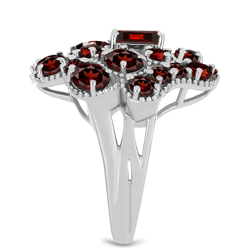 Silberring mit Barton Granat 4 