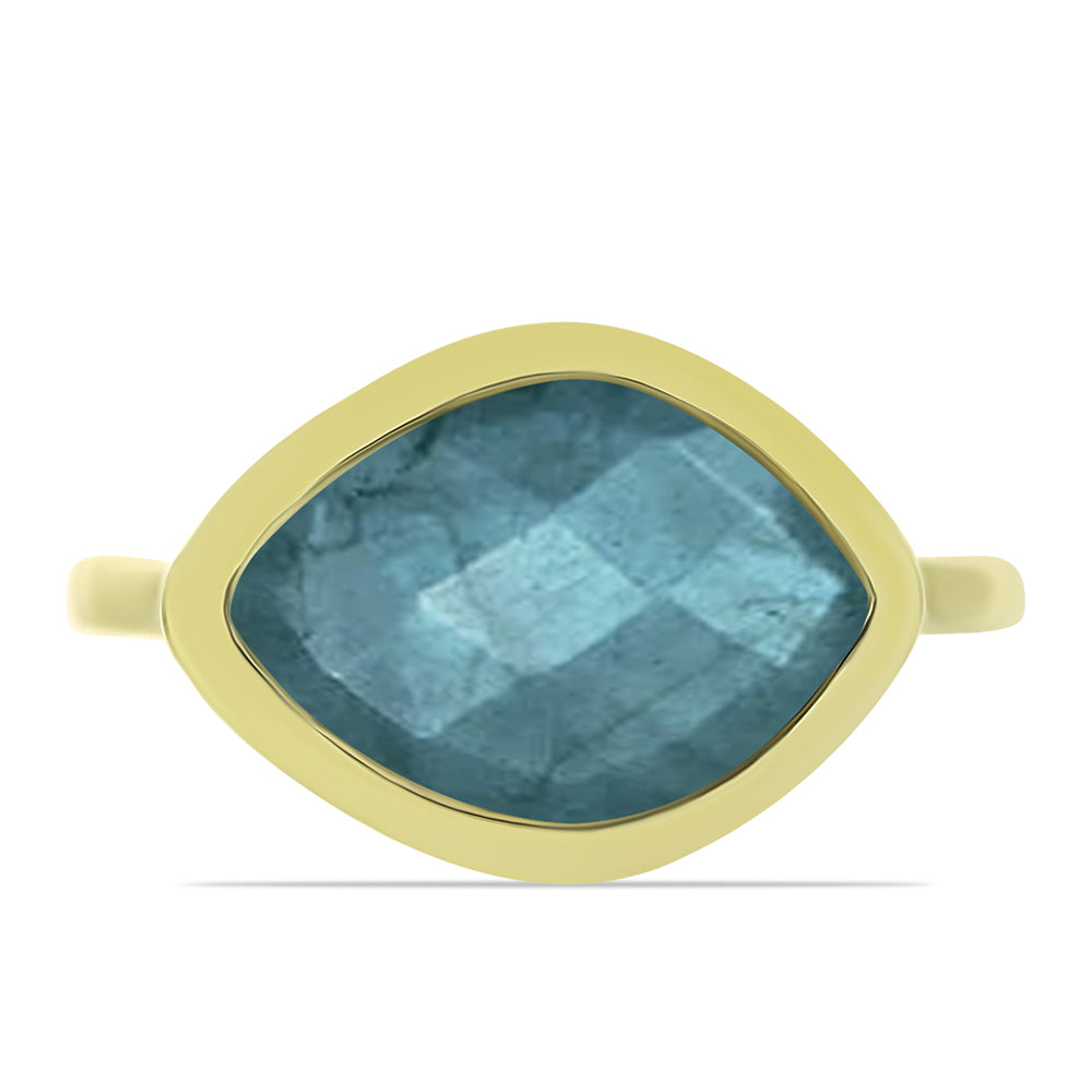 Goldplattierter Silberring mit Labradorit 1 