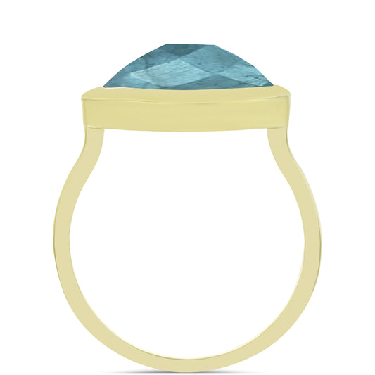 Goldplattierter Silberring mit Labradorit