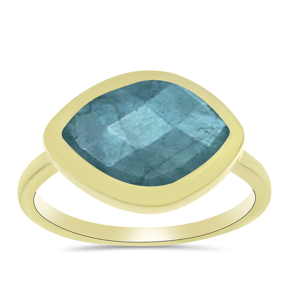 Goldplattierter Silberring mit Labradorit 3 