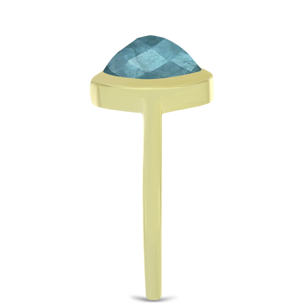 Goldplattierter Silberring mit Labradorit 4 