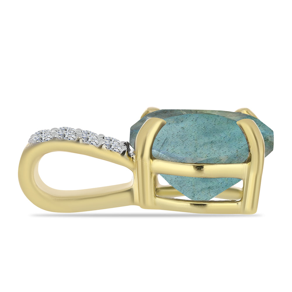 Goldplattierter Silberanhänger mit Labradorit und weißem Topas