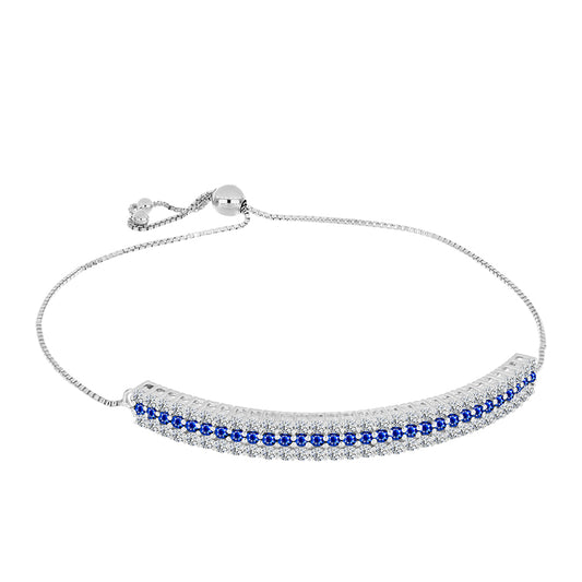 Silberarmband mit australischem blauem Saphir und weißem Topas