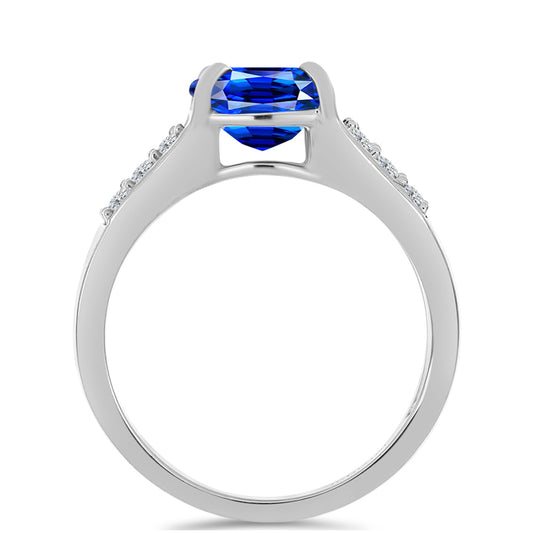 Silberring mit australischem blauem Saphir und weißem Topas