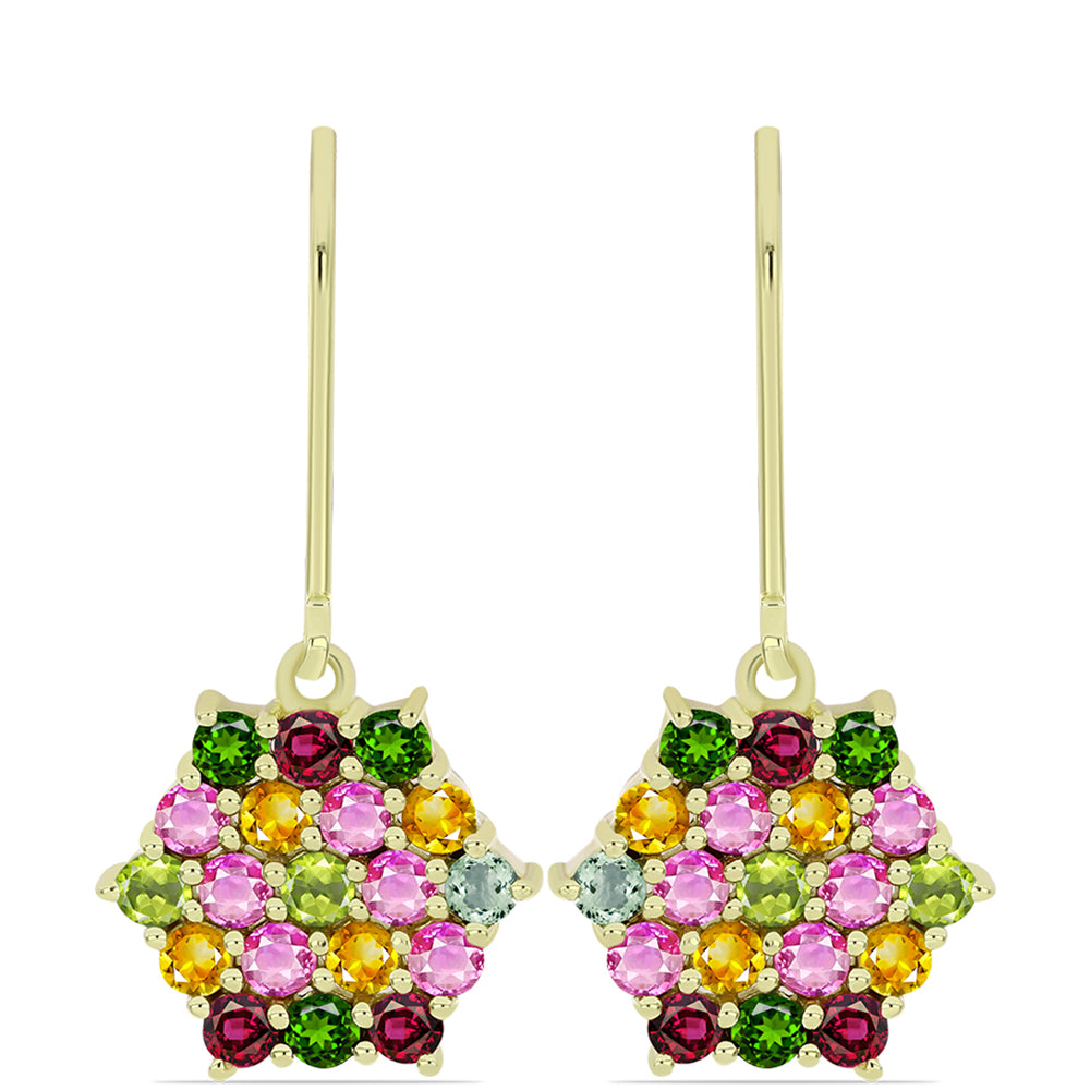 Goldplattierte Silberohrringe mit Chakra Turmalin