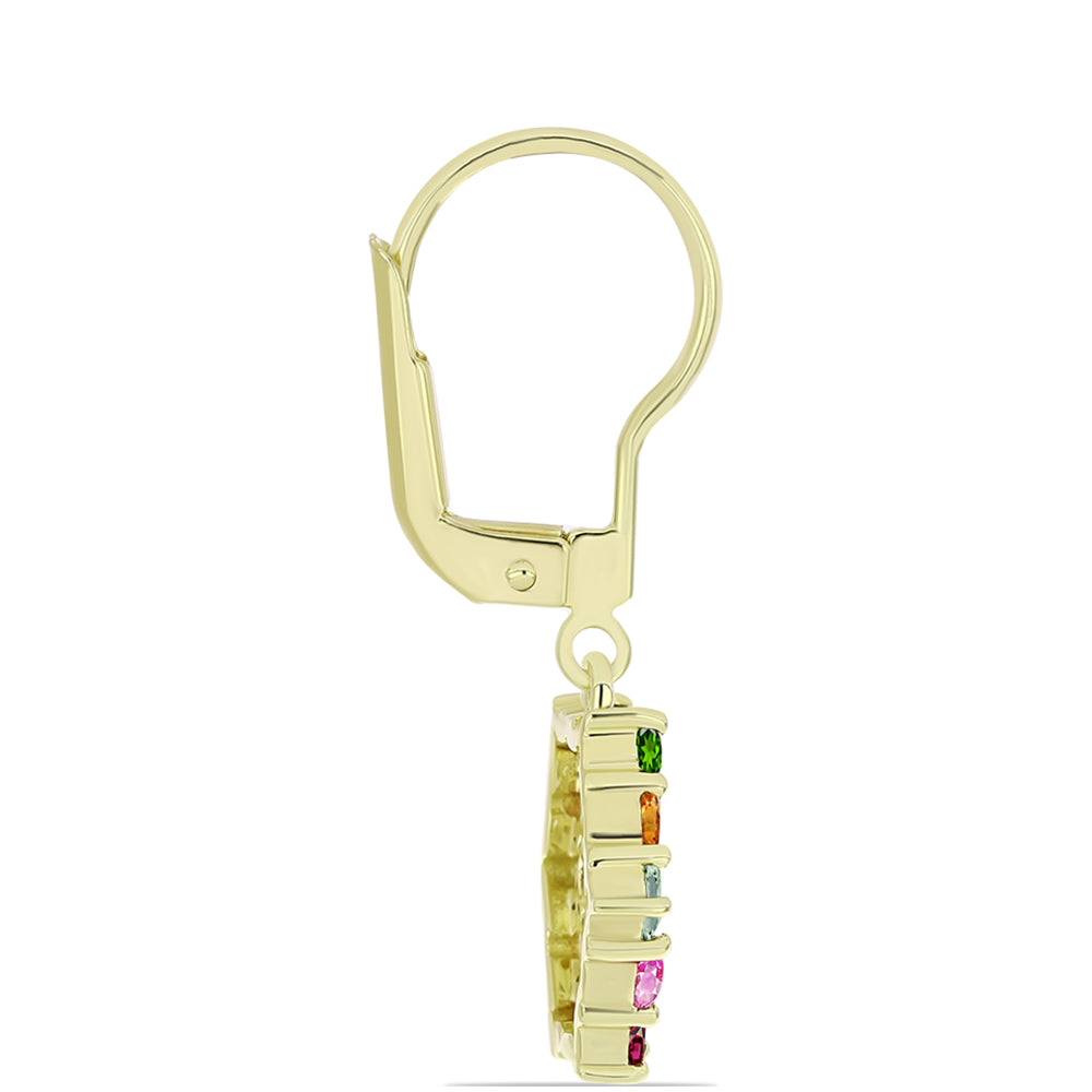 Goldplattierte Silberohrringe mit Chakra Turmalin