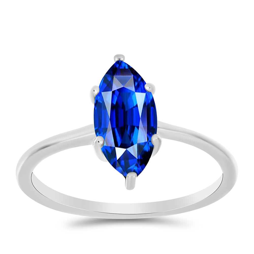 Silberring mit australischem blauem Saphir 3 