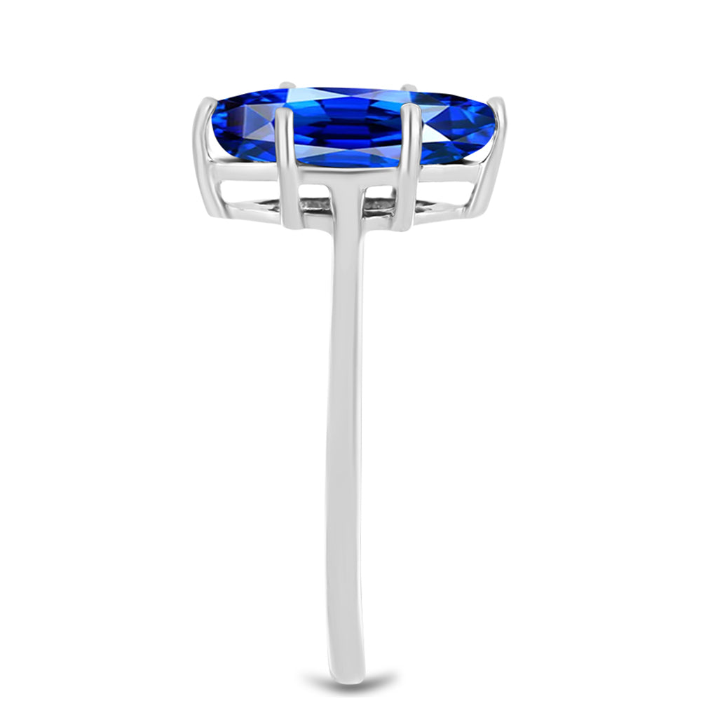 Silberring mit australischem blauem Saphir 4 